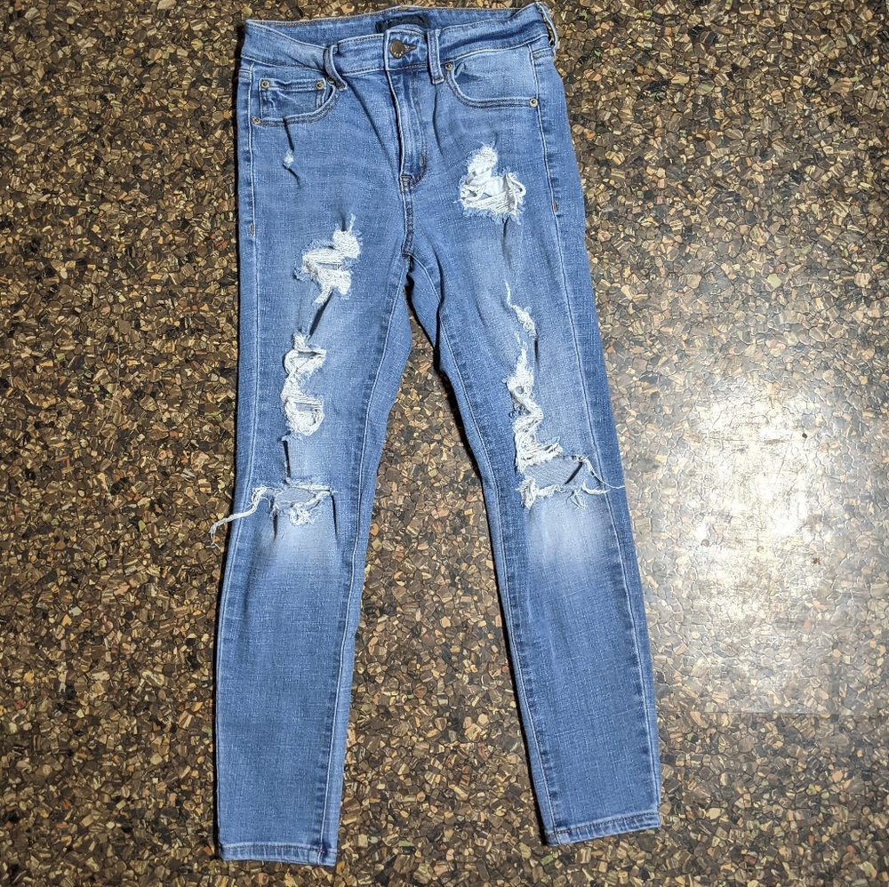 Light Blue Ripped Skinny Jeans